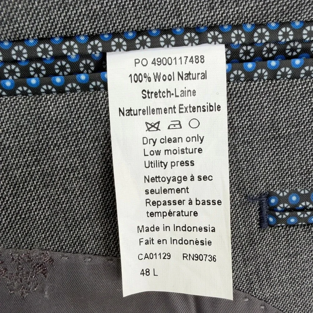Lauren Ralph Lauren Mens 48L Grey 100% Wool Natural Stretch Blazer Sport Coat